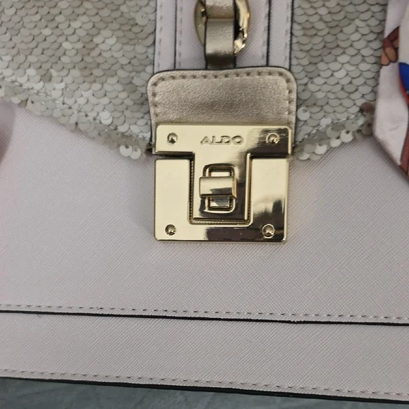 Aldo Pink and Gold Sequined Satchel / Crossbody - Picture 2 of 16